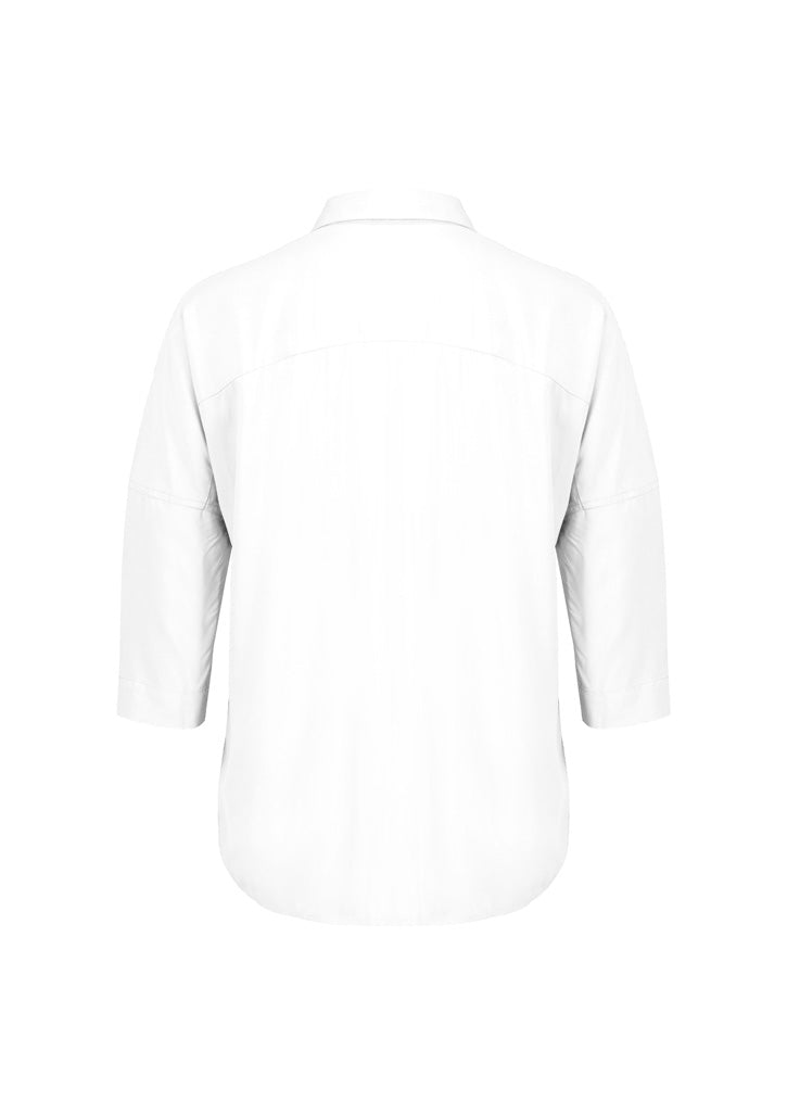 Dahlia Womens 3/4 Sleeve Blouse White back view