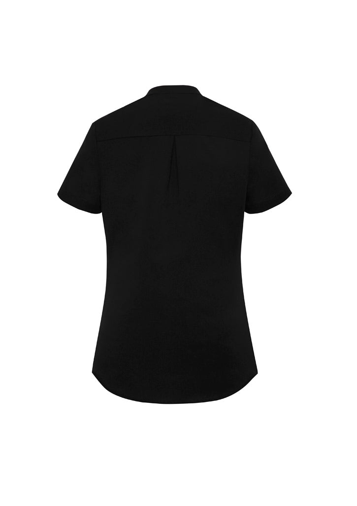 Juliette Womens Short Sleeve Blouse Black back view