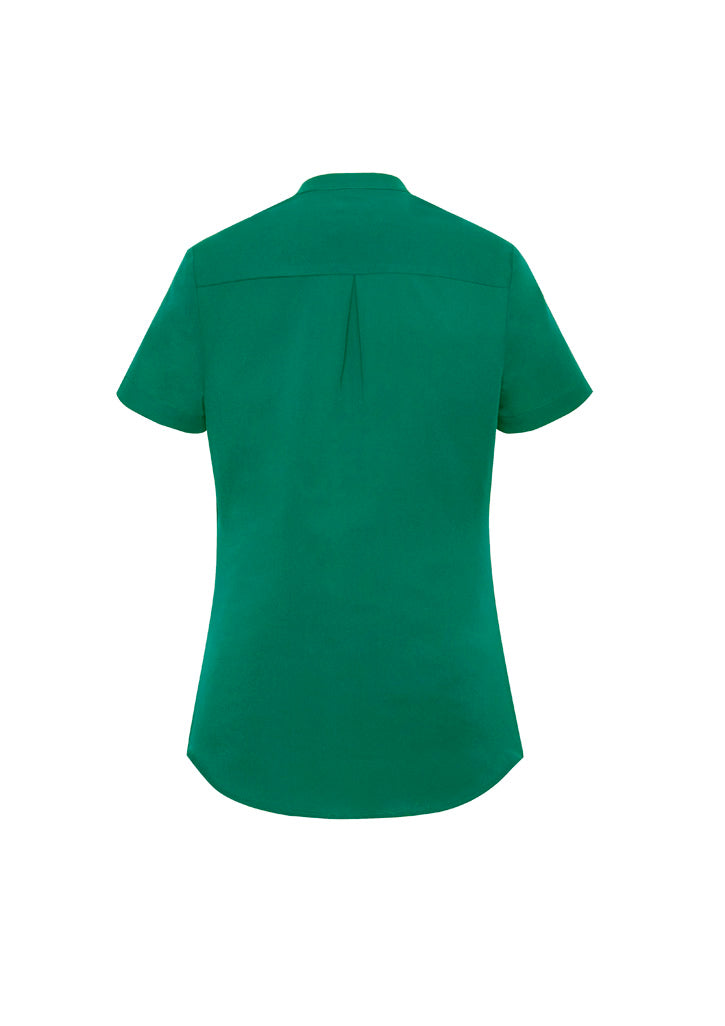 Juliette Womens Short Sleeve Blouse Lorikeet Green back view
