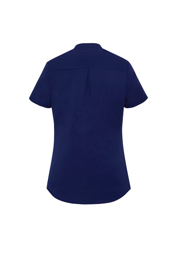 Juliette Womens Short Sleeve Blouse Navy back view