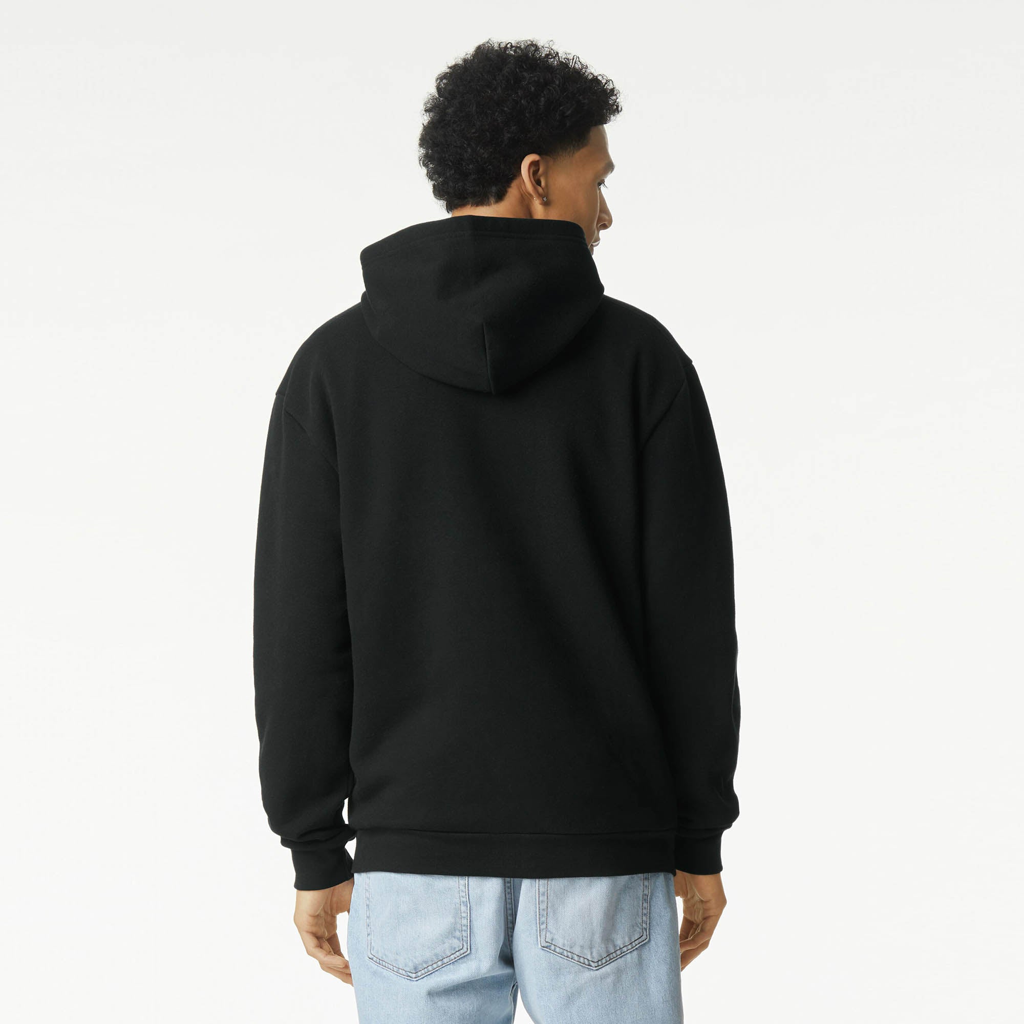 RF497 American Apparel Reflex Fleece Unisex Full Zip Hooded Sweat - Black