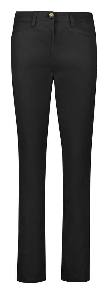 Traveller Womens Slim Leg Stretch Chino Pant Black front view