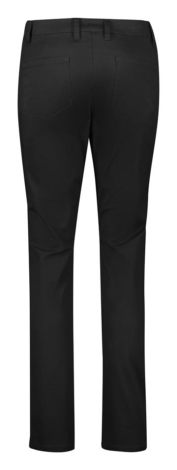 Traveller Womens Slim Leg Stretch Chino Pant Black back view
