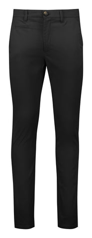 Traveller Mens Tapered Stretch Chino Pant Black front view