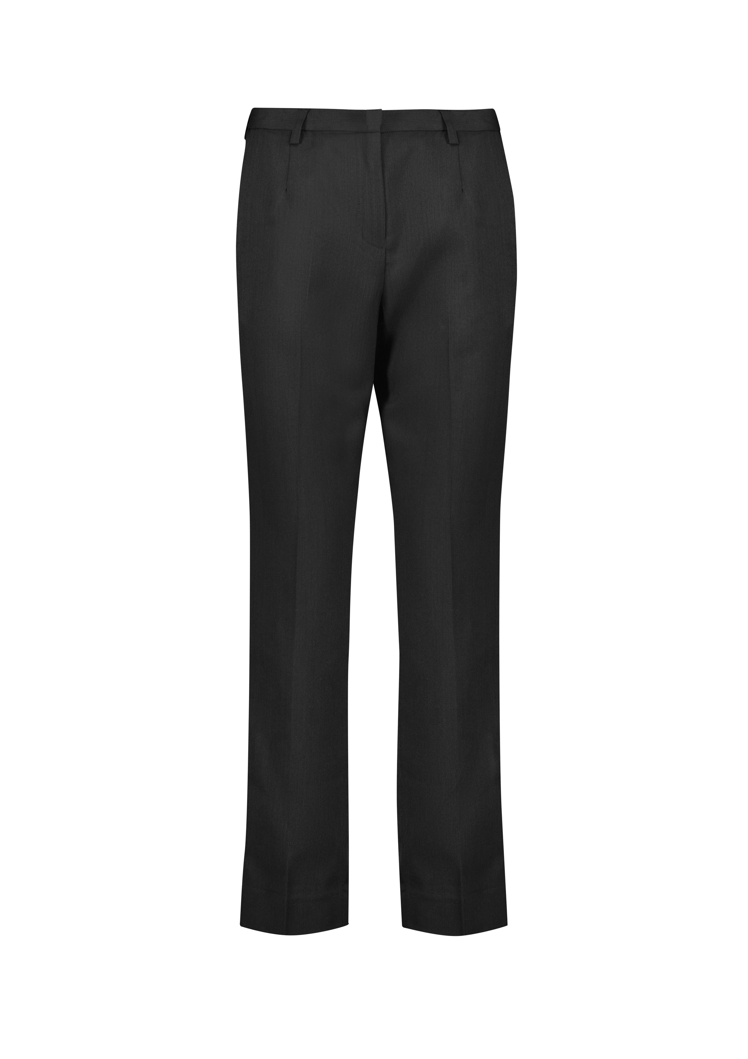 Cool Stretch Womens Tapered Leg Adjustable Waist Pant Black front view