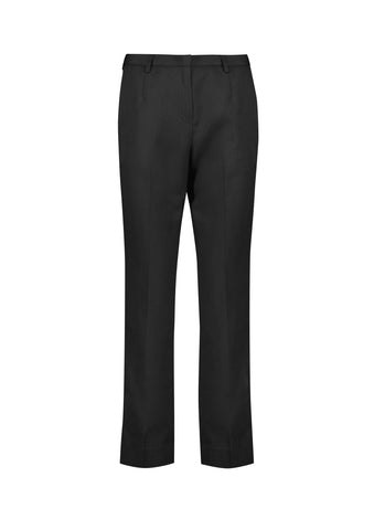 Cool Stretch Womens Tapered Leg Adjustable Waist Pant Black front view