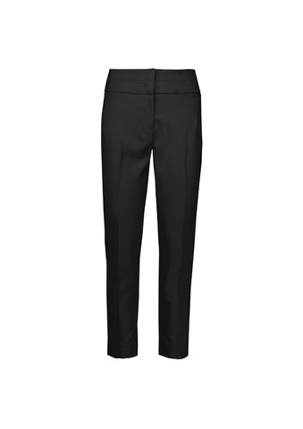 Renew Womens 7/8 Mid-Waist Slim Leg Pant Pencil Black front view
