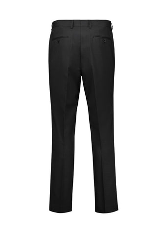 Renew Mens Slim Fit Flat Front Pant Pencil Black back view
