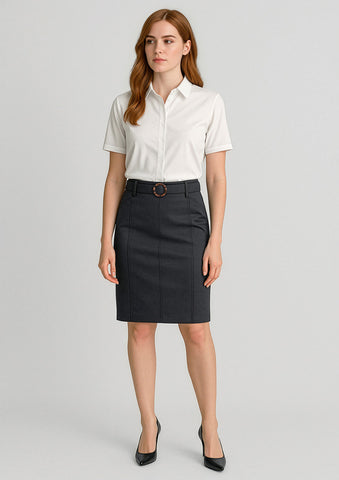 Traveller Womens Mid Waist Stretch Chino Skirt-RGS264L-biz-corporates-0