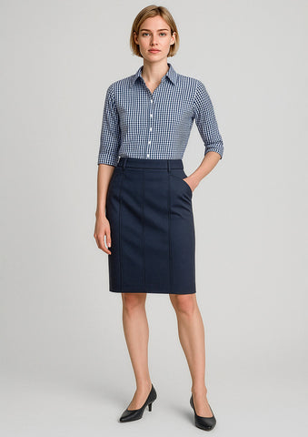 Traveller Womens Mid Waist Stretch Chino Skirt-RGS264L-biz-corporates-2