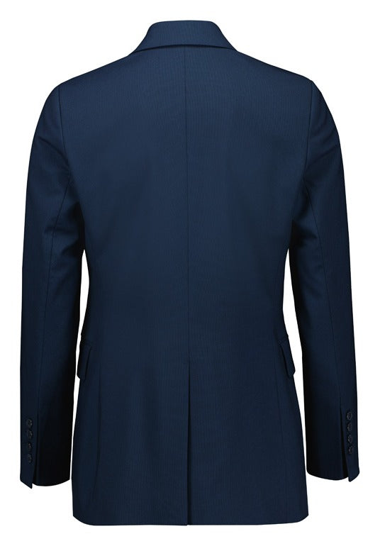 Renew Womens Double Breasted Longline Jacket Navy Dusk back view