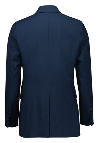 Renew Womens Double Breasted Longline Jacket Navy Dusk back view
