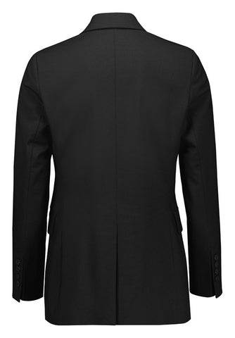 Renew Womens Double Breasted Longline Jacket Pencil Black back view