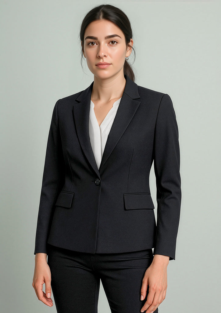 Renew Womens Single Button Mid Length Jacket-RJ401L-biz-corporates-1