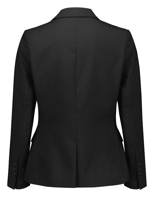 Renew Womens Single Button Mid Length Jacket Pencil Black back view