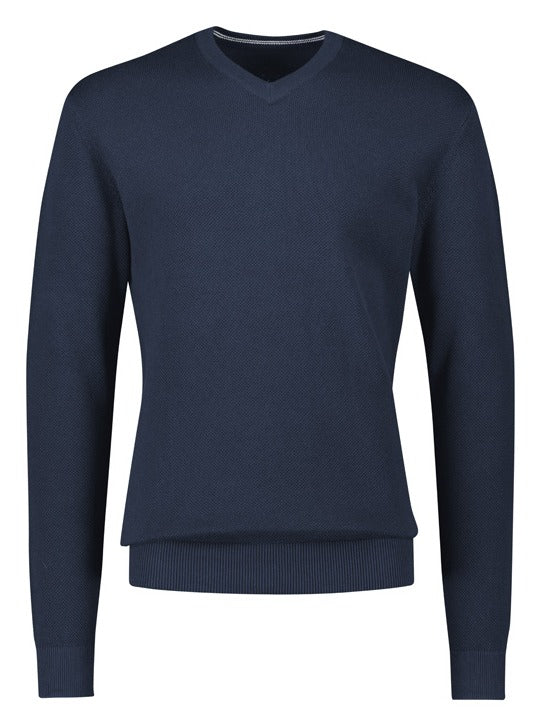 Osaka Mens Pineapple Knit Jumper in Navy
