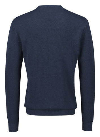 Osaka Mens Pineapple Knit Jumper Navy back view