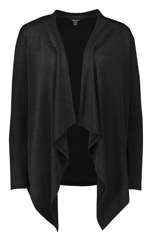 Sofia Womens Waterfall Cardigan Black front view