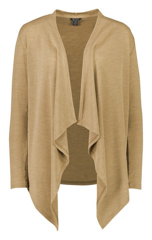 Sofia Womens Waterfall Cardigan in Camel