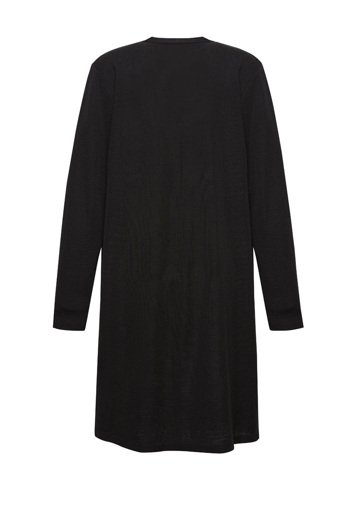 Chelsea Womens Longline Cardigan Black back view