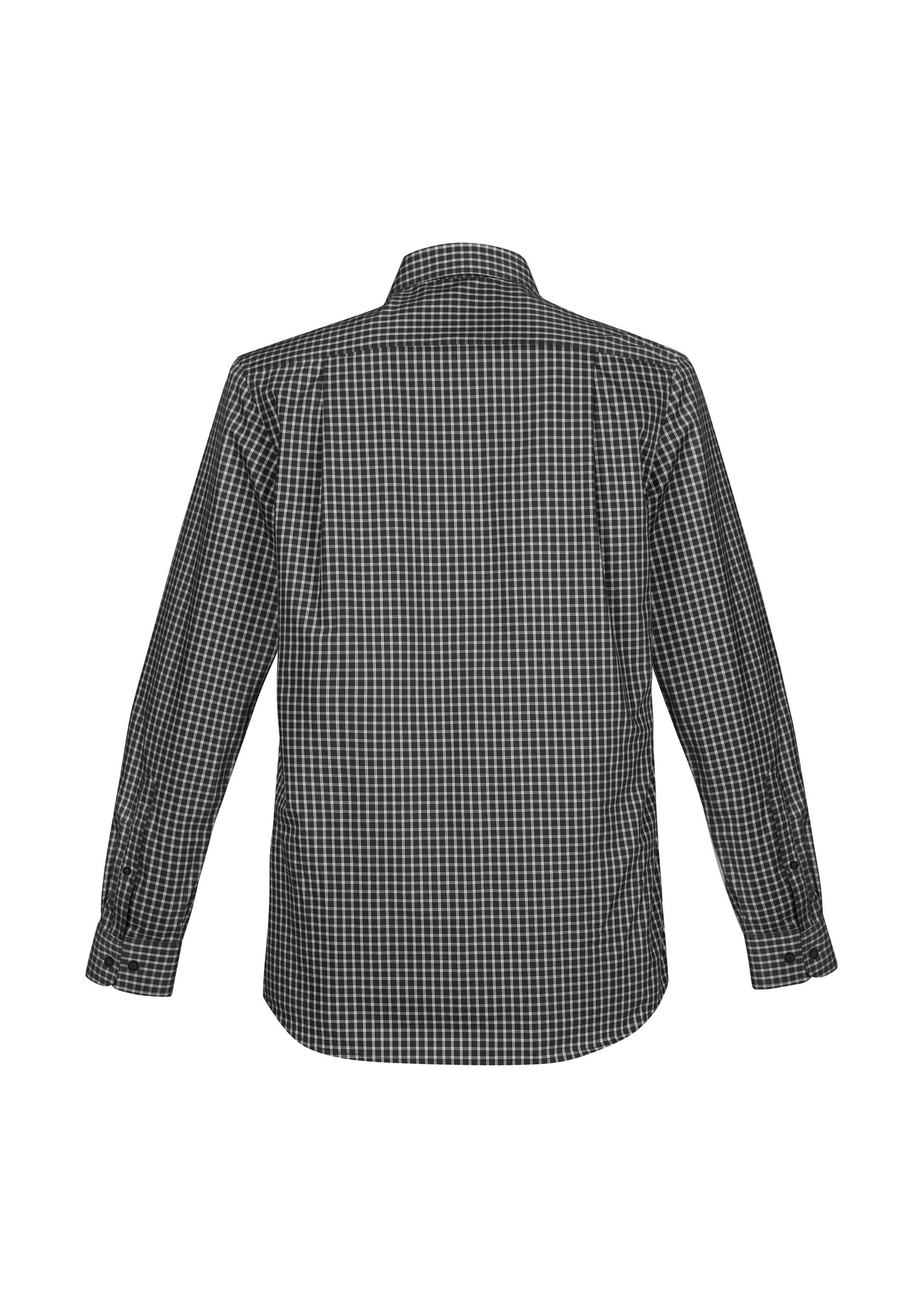 Noah Mens Long Sleeve Shirt Black/White back view