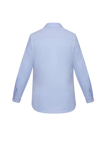 Charlie Womens Long Sleeve Shirt Blue Chambray back view