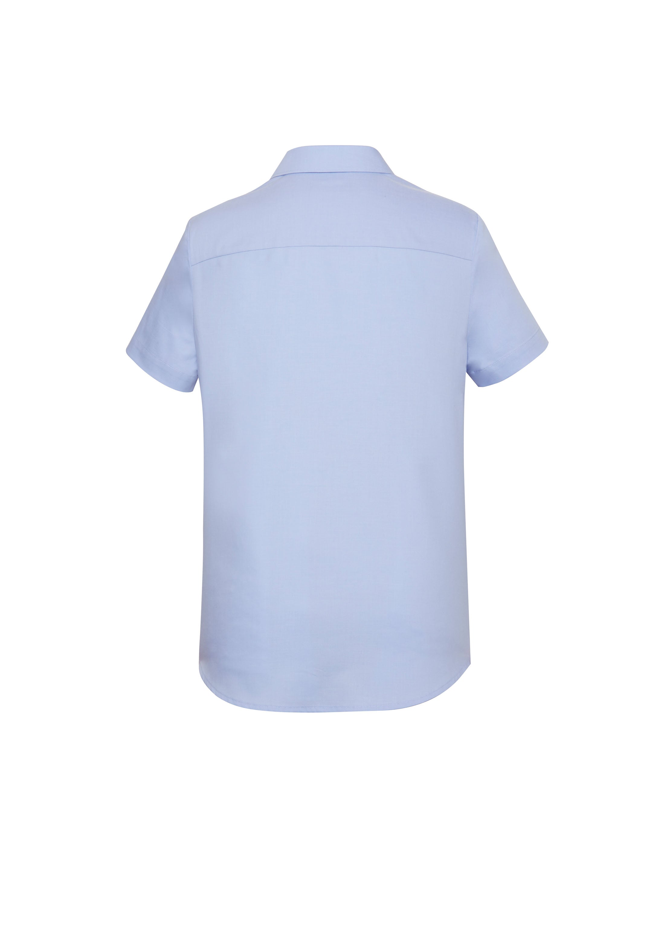 Charlie Womens Short Sleeve Shirt Blue Chambray back view