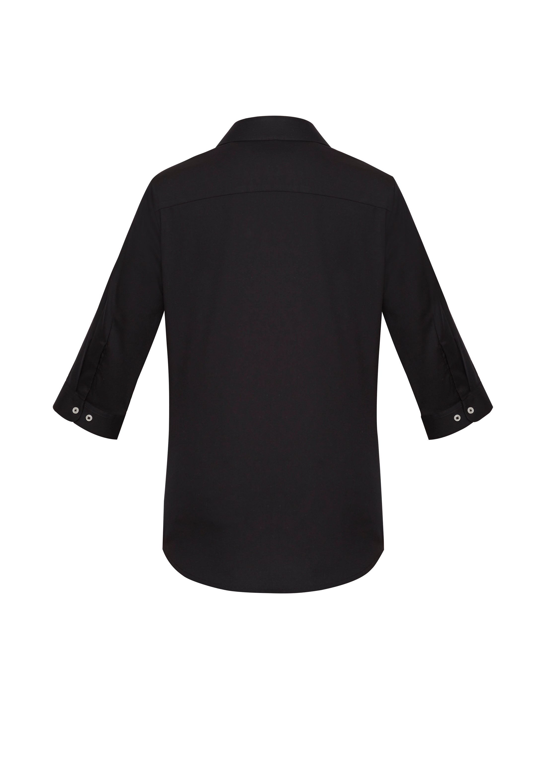 Charlie Womens 3/4 Sleeve Shirt Black back view