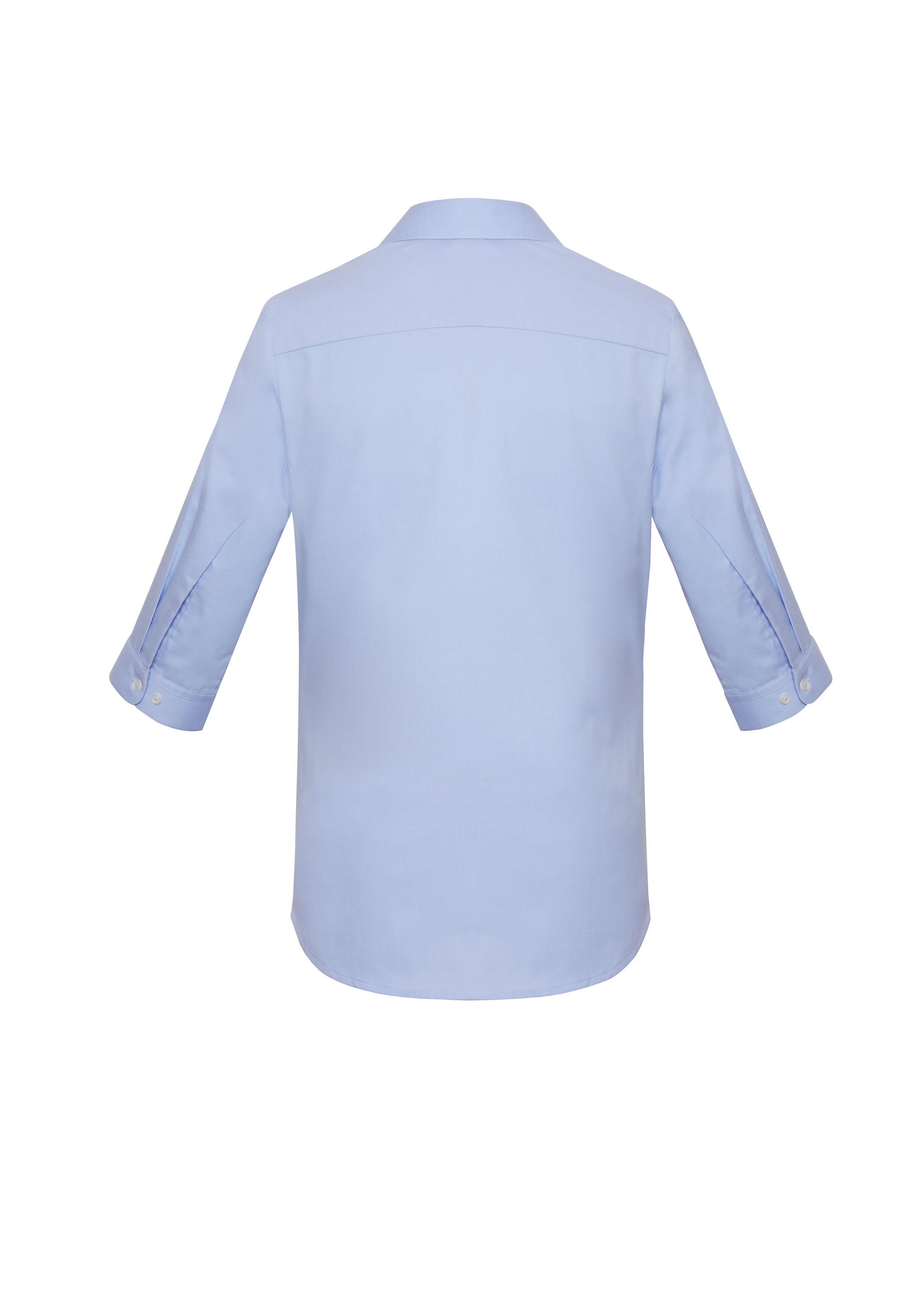 Charlie Womens 3/4 Sleeve Shirt Blue Chambray back view