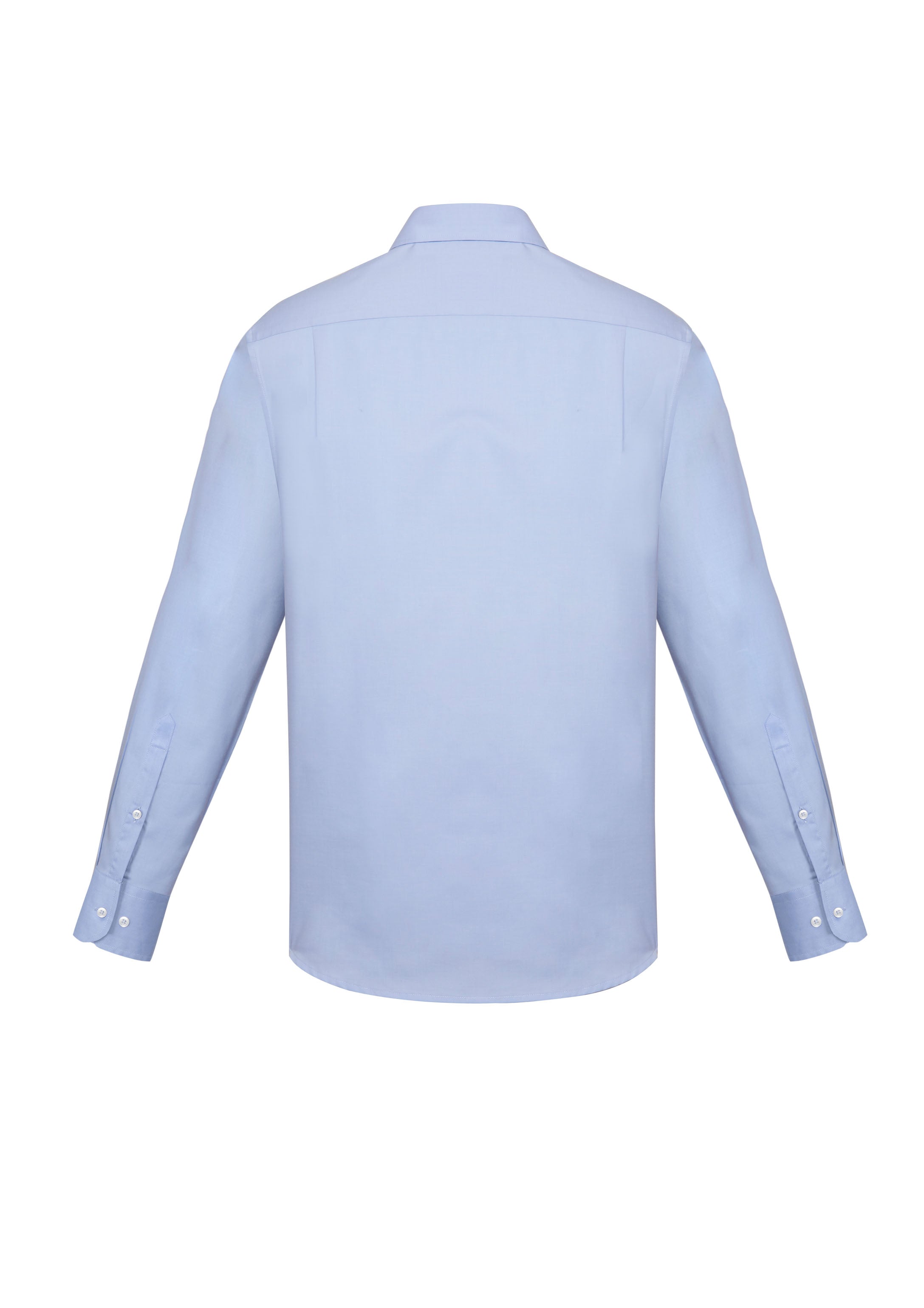 Charlie Mens Classic Fit Long Sleeve Shirt Blue Chambray back view