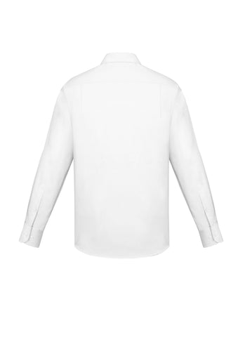 Charlie Mens Classic Fit Long Sleeve Shirt White back view