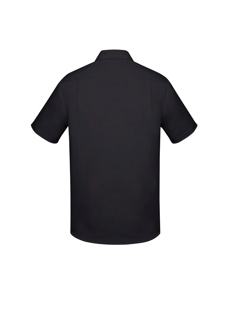 Charlie Mens Classic Fit Short Sleeve Shirt Black back view