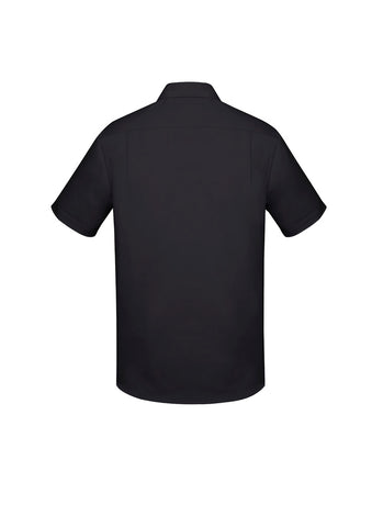 Charlie Mens Classic Fit Short Sleeve Shirt Black back view