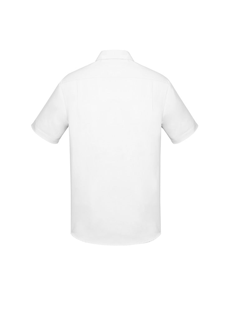 Charlie Mens Classic Fit Short Sleeve Shirt White back view