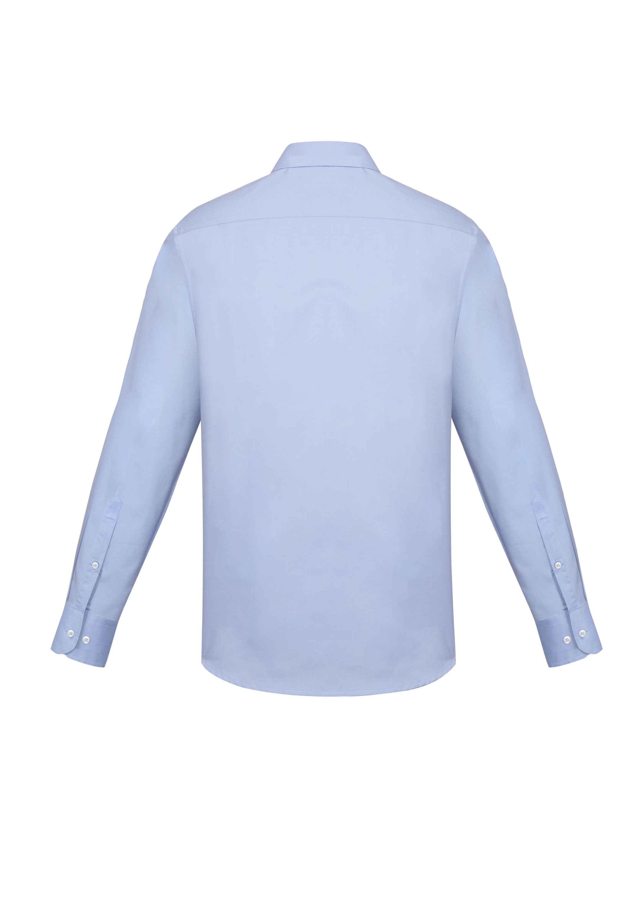 Charlie Mens Slim Fit Long Sleeve Shirt Blue Chambray back view