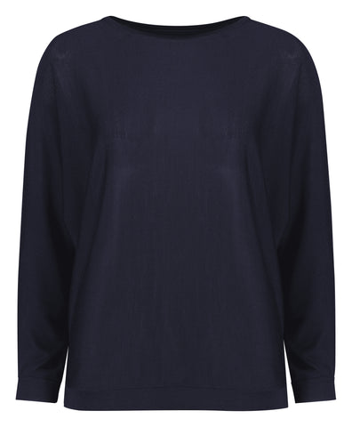 Skye Womens Batwing Sweater Top in Navy
