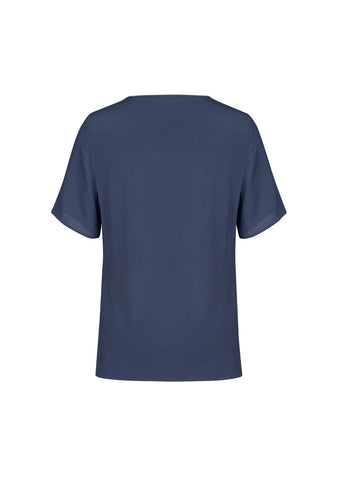 Sydney Womens Short Sleeve T-Top Storm Blue back view