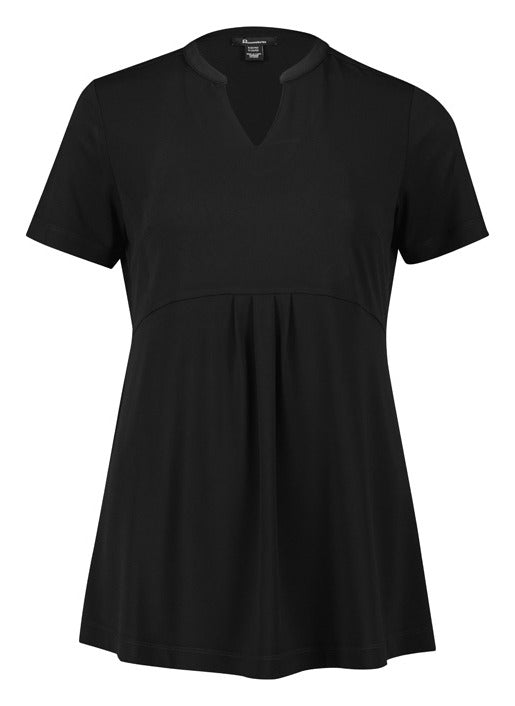 Mali Womens Stretch Tunic T-Top Black front view