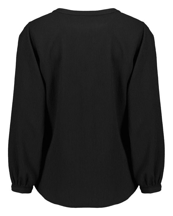 Ruché Womens Long Sleeve Shirt Black back view