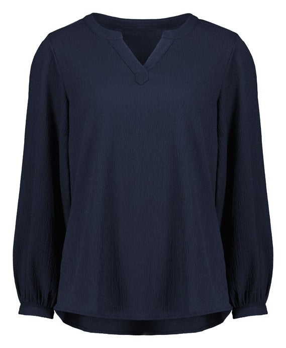 Ruché Womens Long Sleeve Shirt Navy front view
