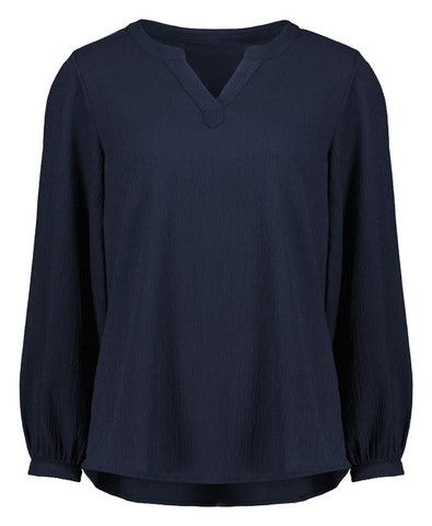 Ruché Womens Long Sleeve Shirt Navy front view