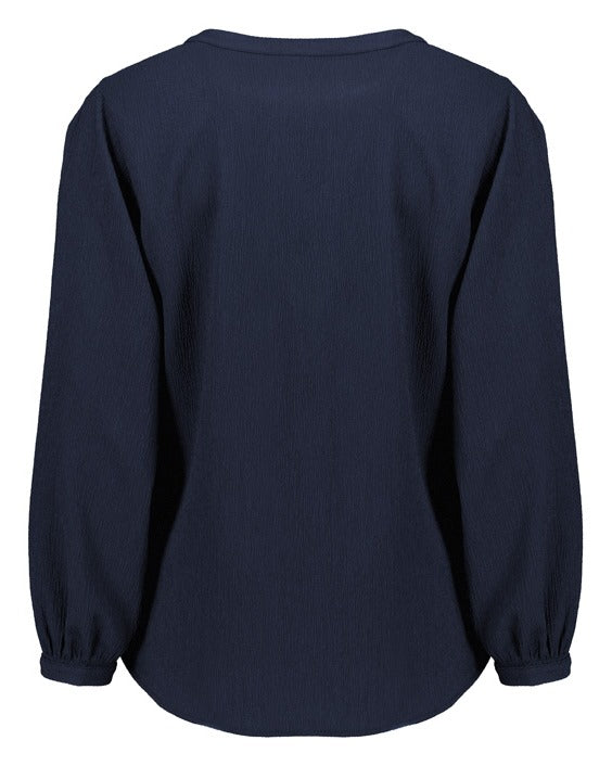 Ruché Womens Long Sleeve Shirt Navy back view