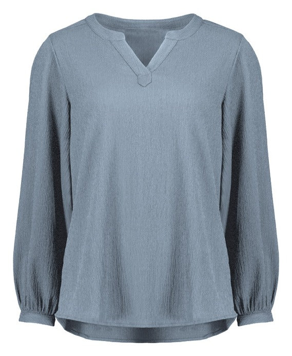 Ruché Womens Long Sleeve Shirt in Powder Blue