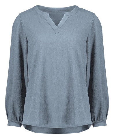 Ruché Womens Long Sleeve Shirt in Powder Blue