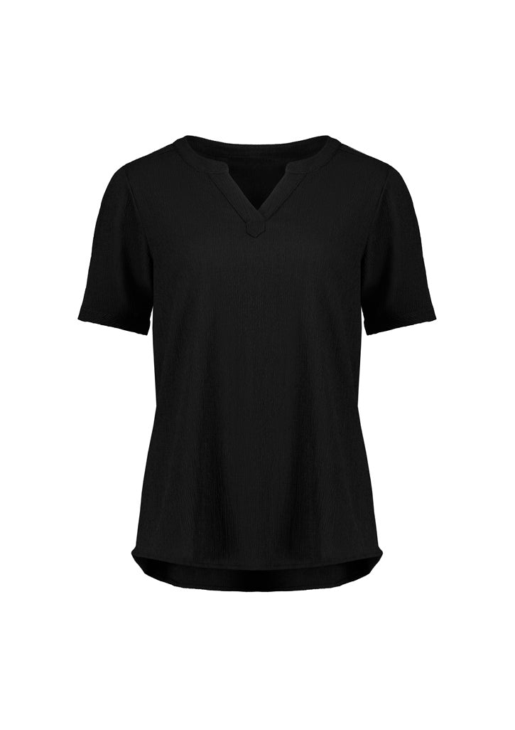 Ruché Womens Short Sleeve Shirt Black front view