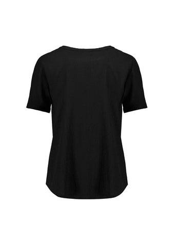 Ruché Womens Short Sleeve Shirt Black back view