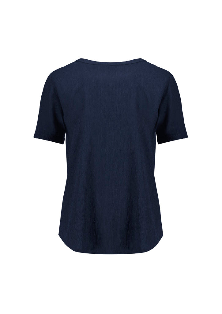 Ruché Womens Short Sleeve Shirt Navy back view