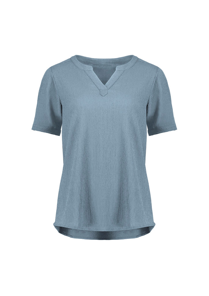 Ruché Womens Short Sleeve Shirt Powder Blue front view