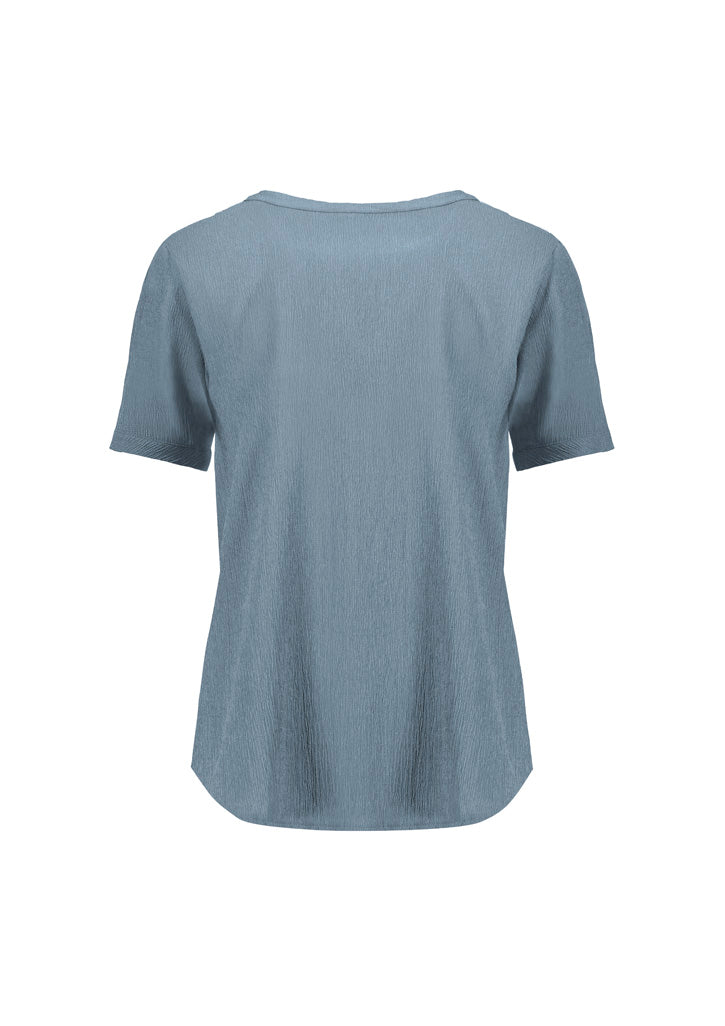Ruché Womens Short Sleeve Shirt Powder Blue back view