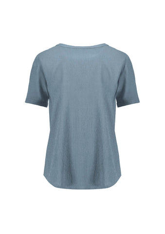 Ruché Womens Short Sleeve Shirt Powder Blue back view